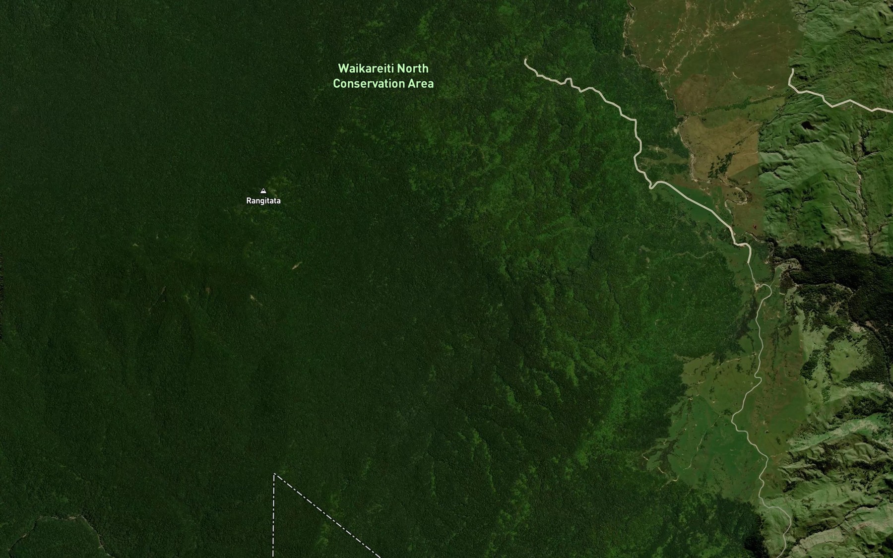 Satellite map of the Te Kahakaha Stream