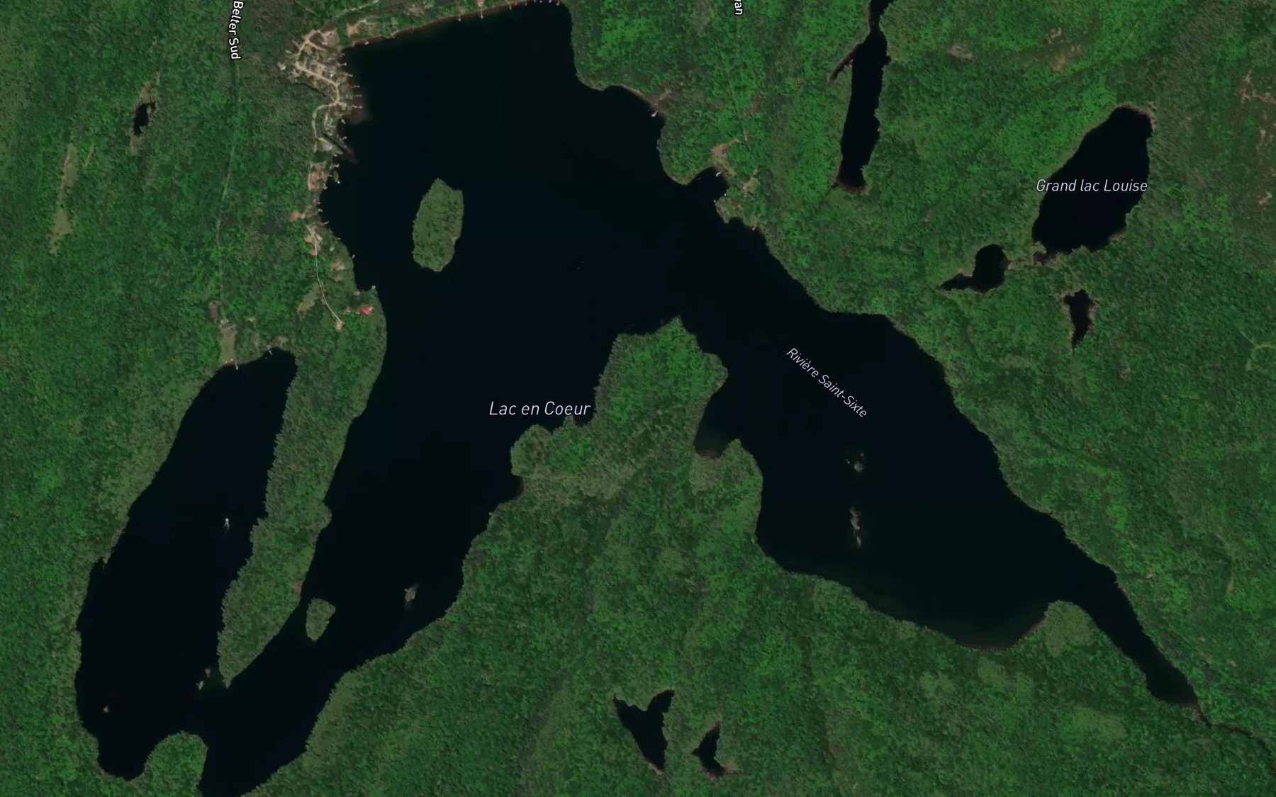 Satellite map of the Lac en Coeur