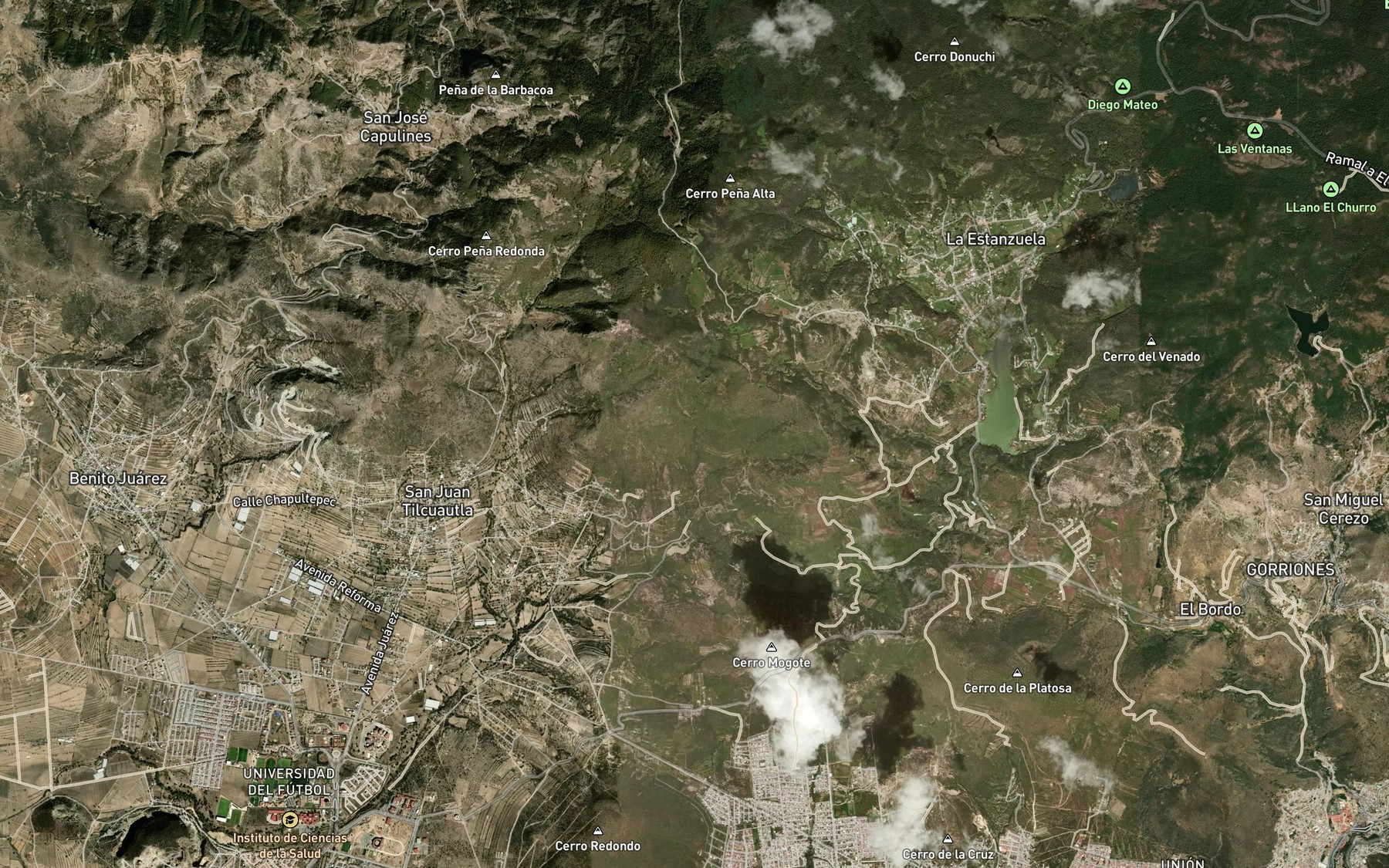 Satellite map of the La Compuerta