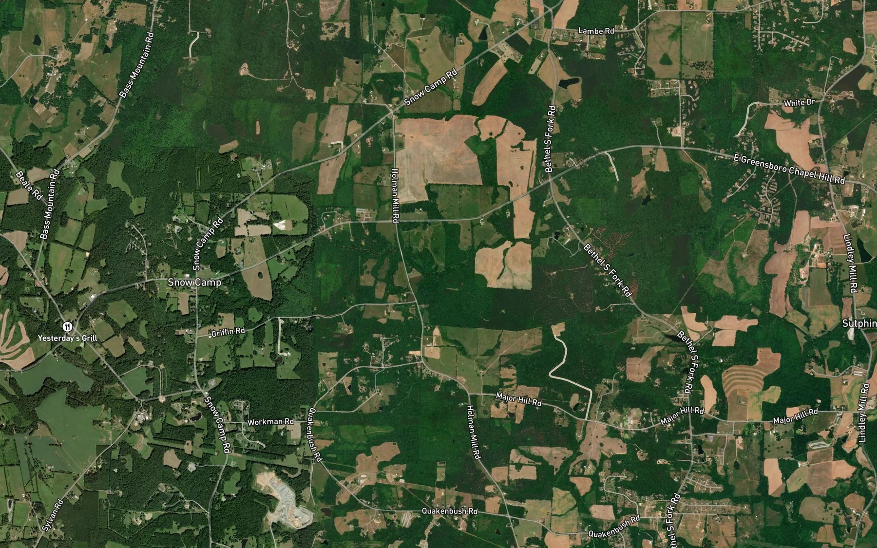 Satellite map of the Reedy Branch