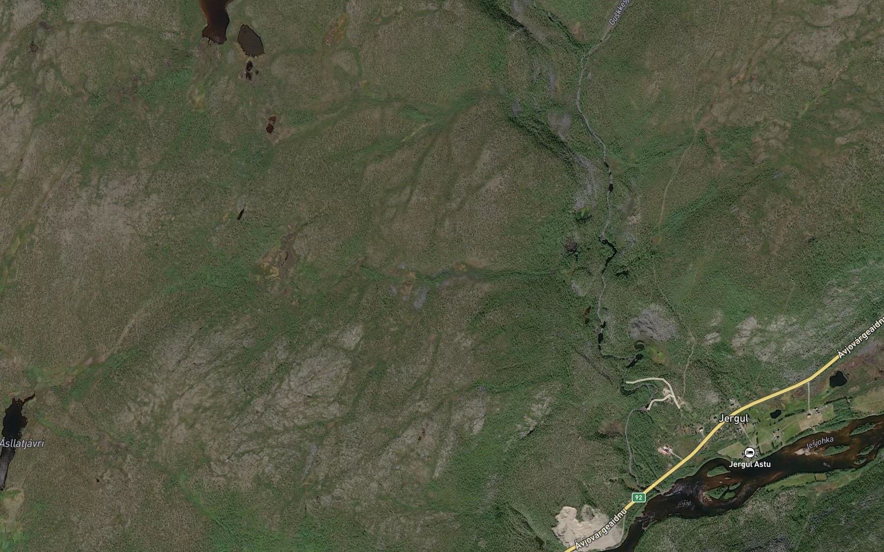 Satellite map of the Jergolvarjogas