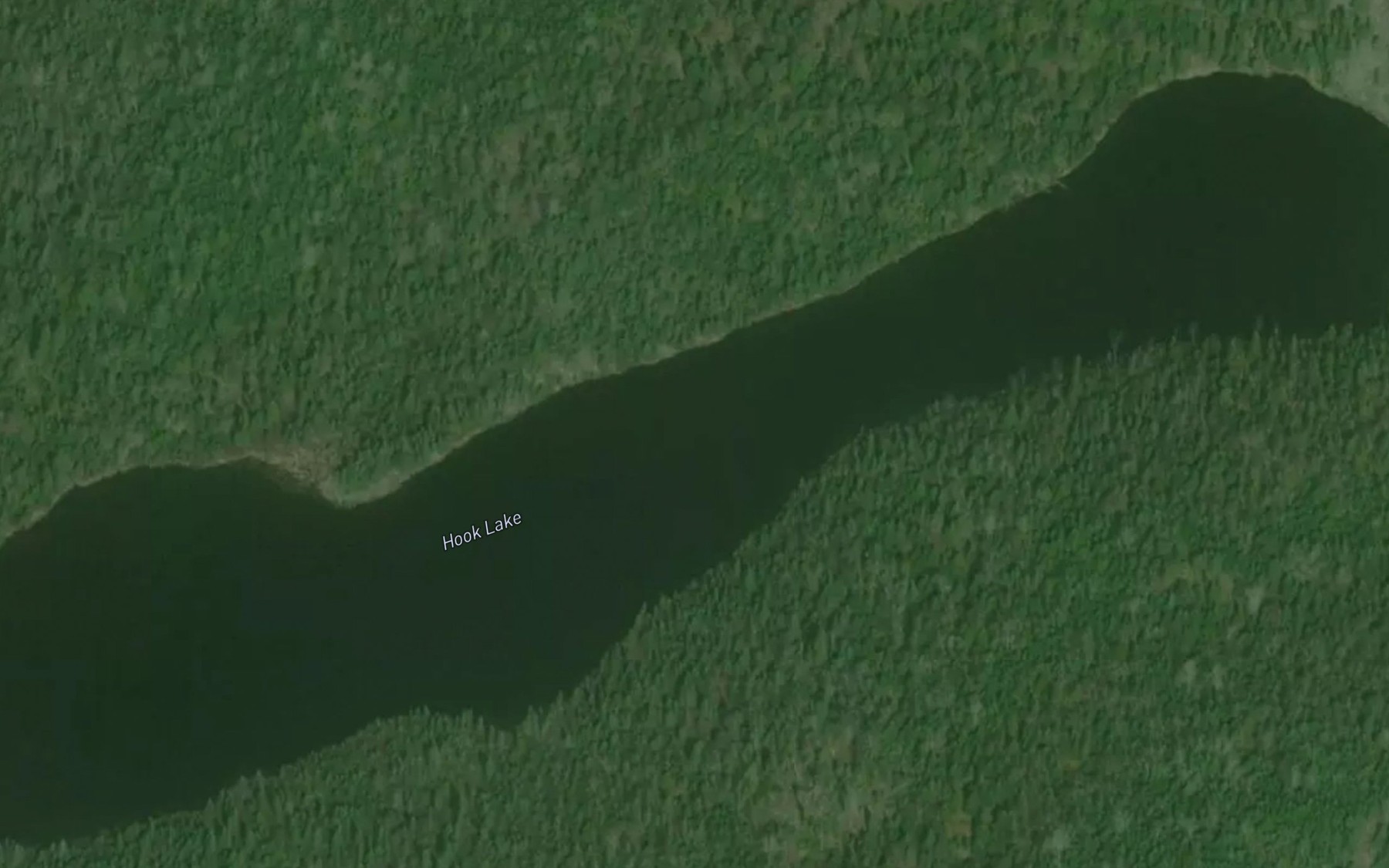 Satellite map of the Hook Lake