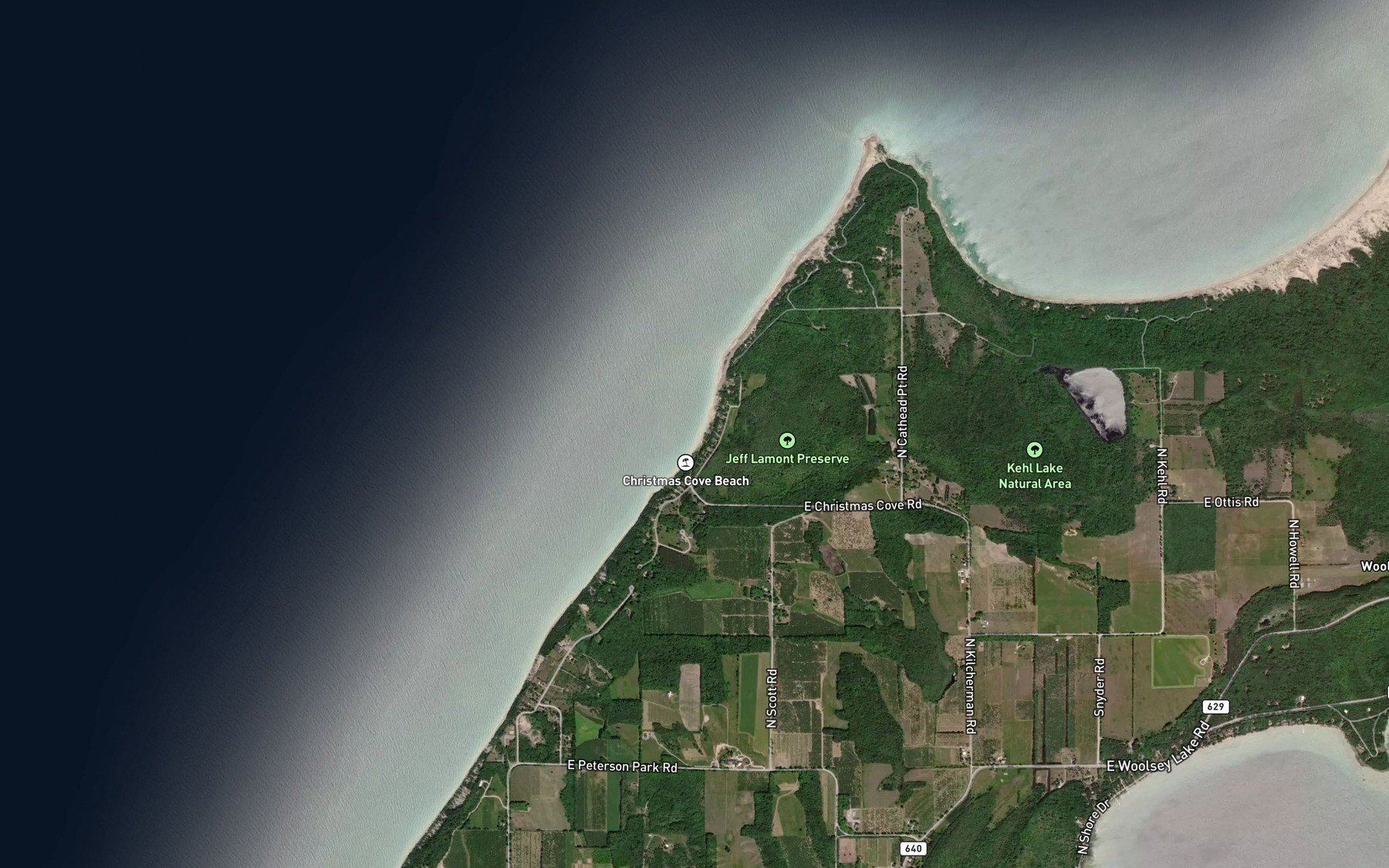 Satellite map of the Christmas Cove