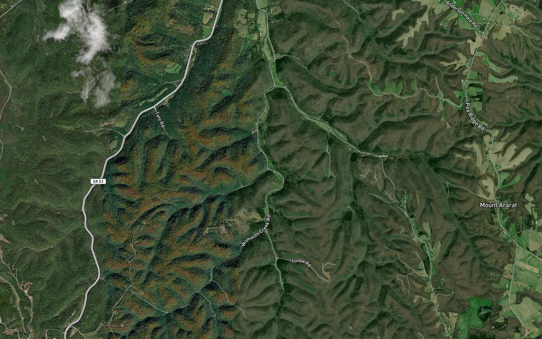 Satellite map of the Turkey Branch