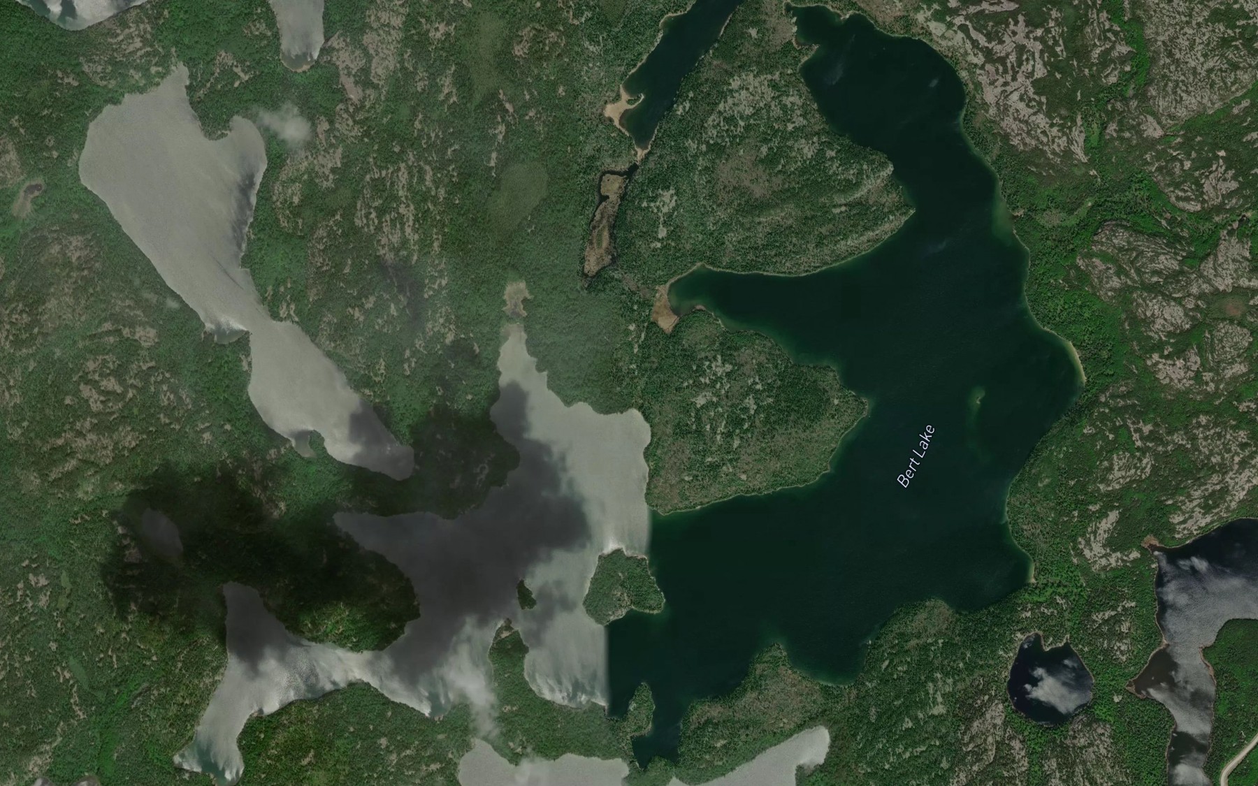 Satellite map of the Bert Lake