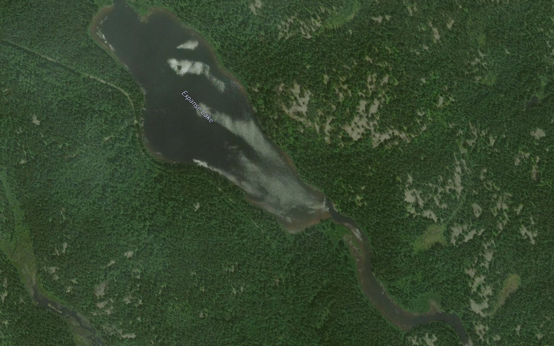 Satellite map of the Expanse Lake