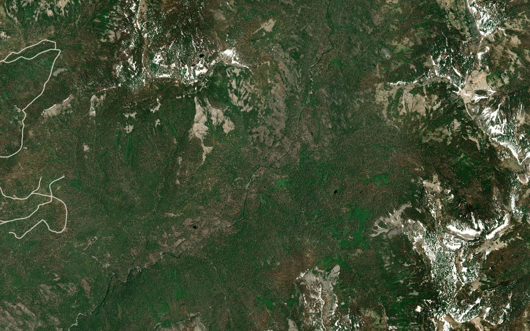 Satellite map of the Bear Pen Creek