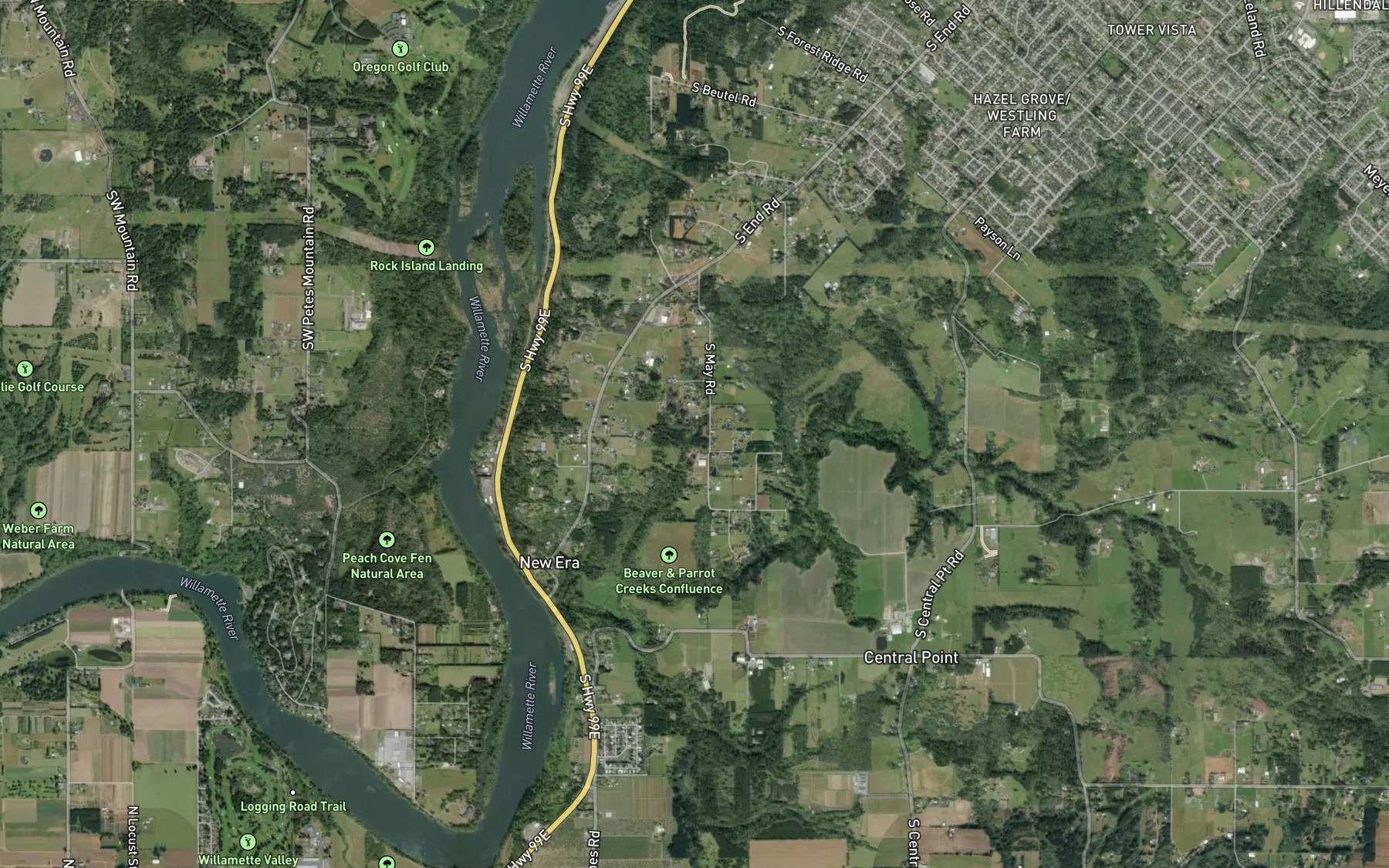 Satellite map of the Aurora Reservoirs