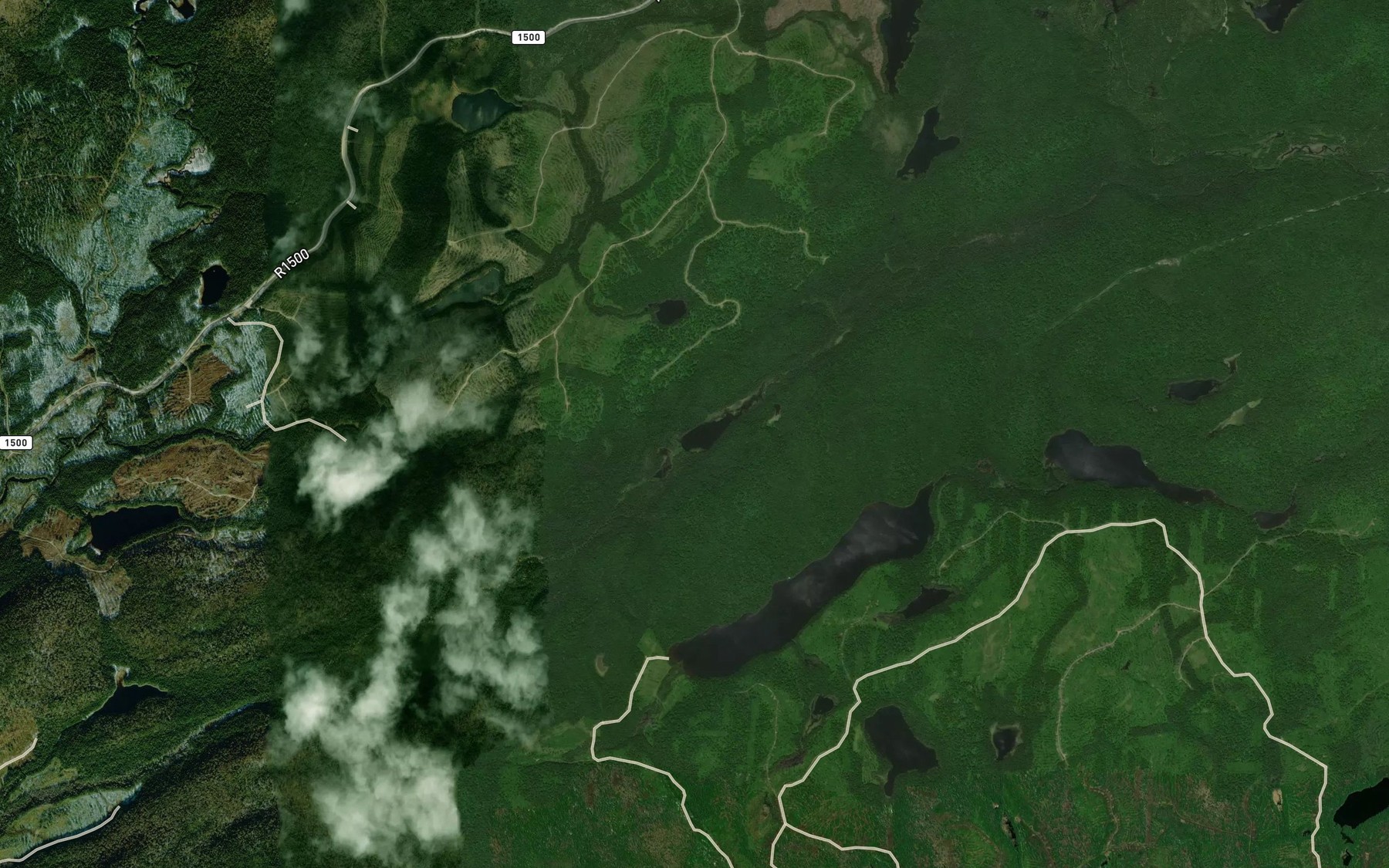Satellite map of the Lac Hays
