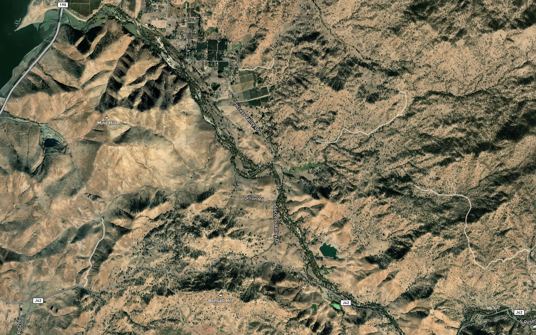 Satellite map of the Crew Creek