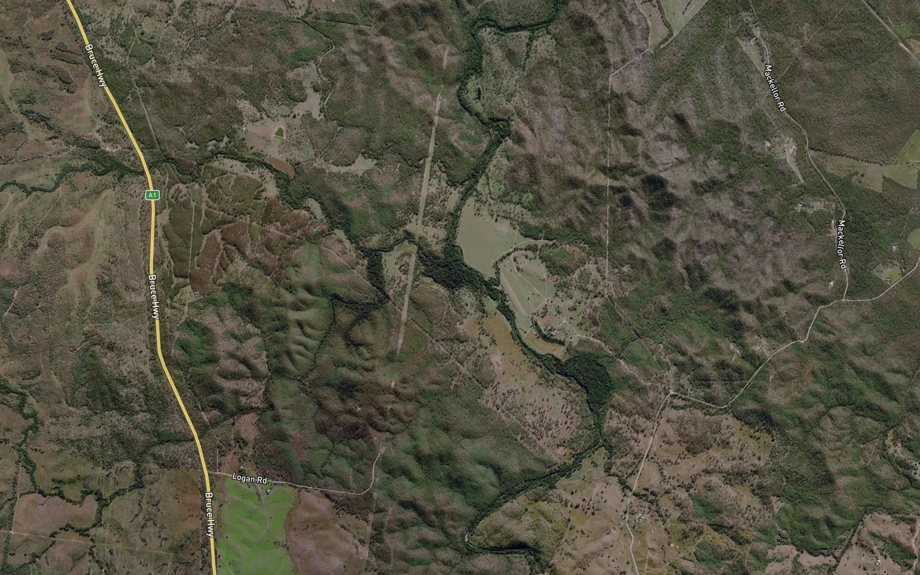 Satellite map of the Seven Mile Creek