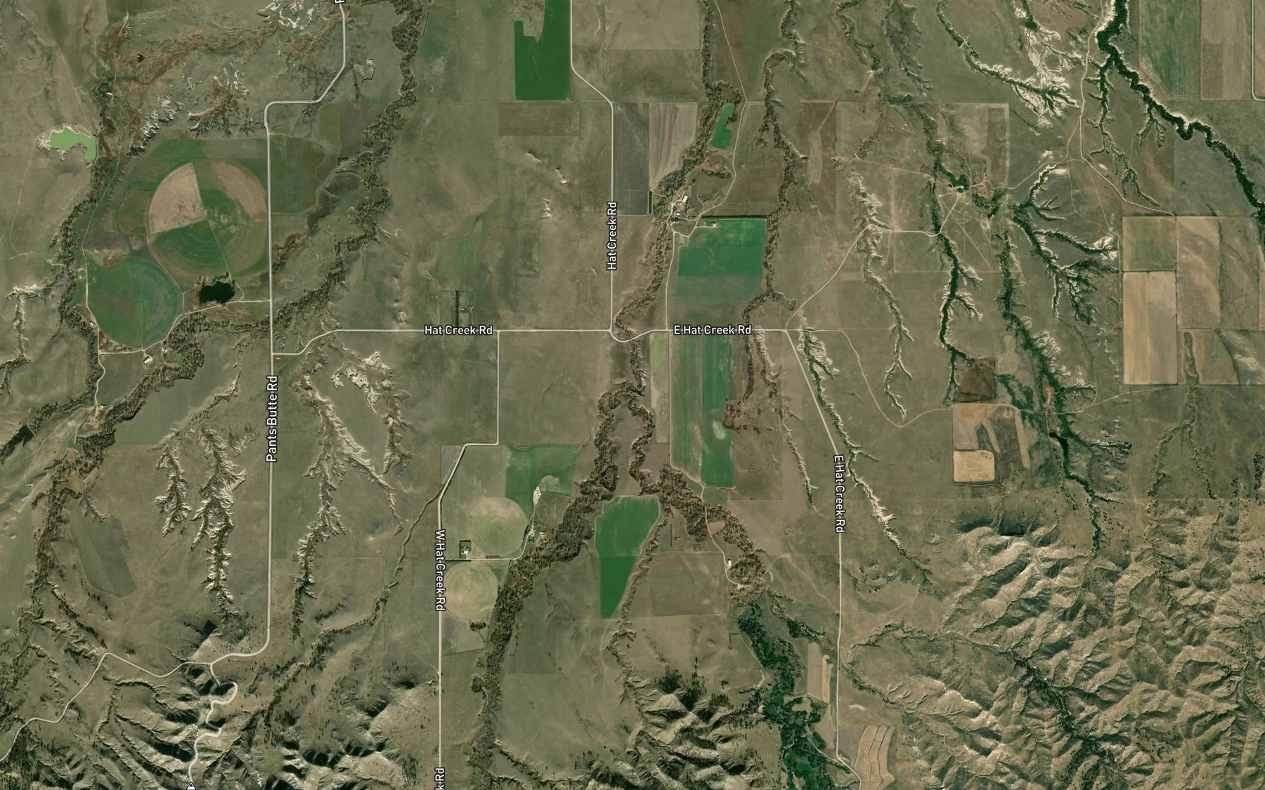 Satellite map of the East Hat Creek