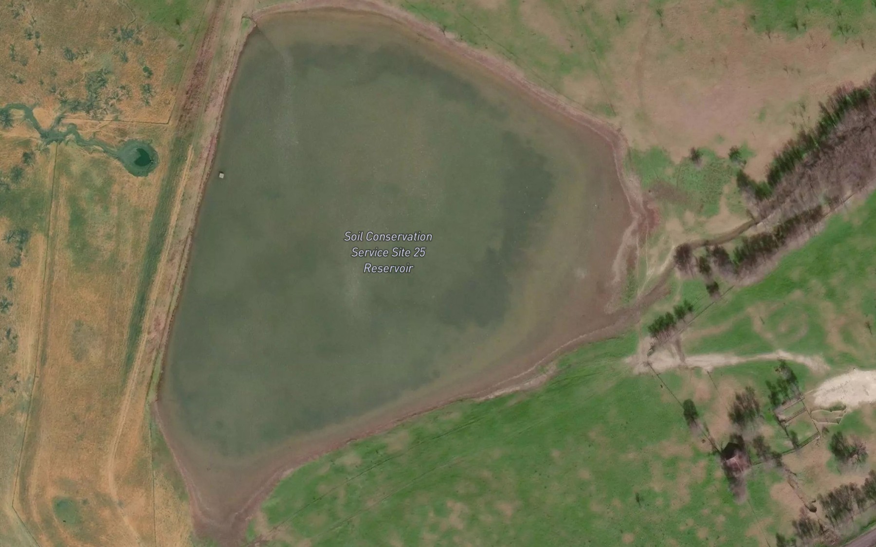 Satellite map of the Soil Conservation Service Site 25 Reservoir