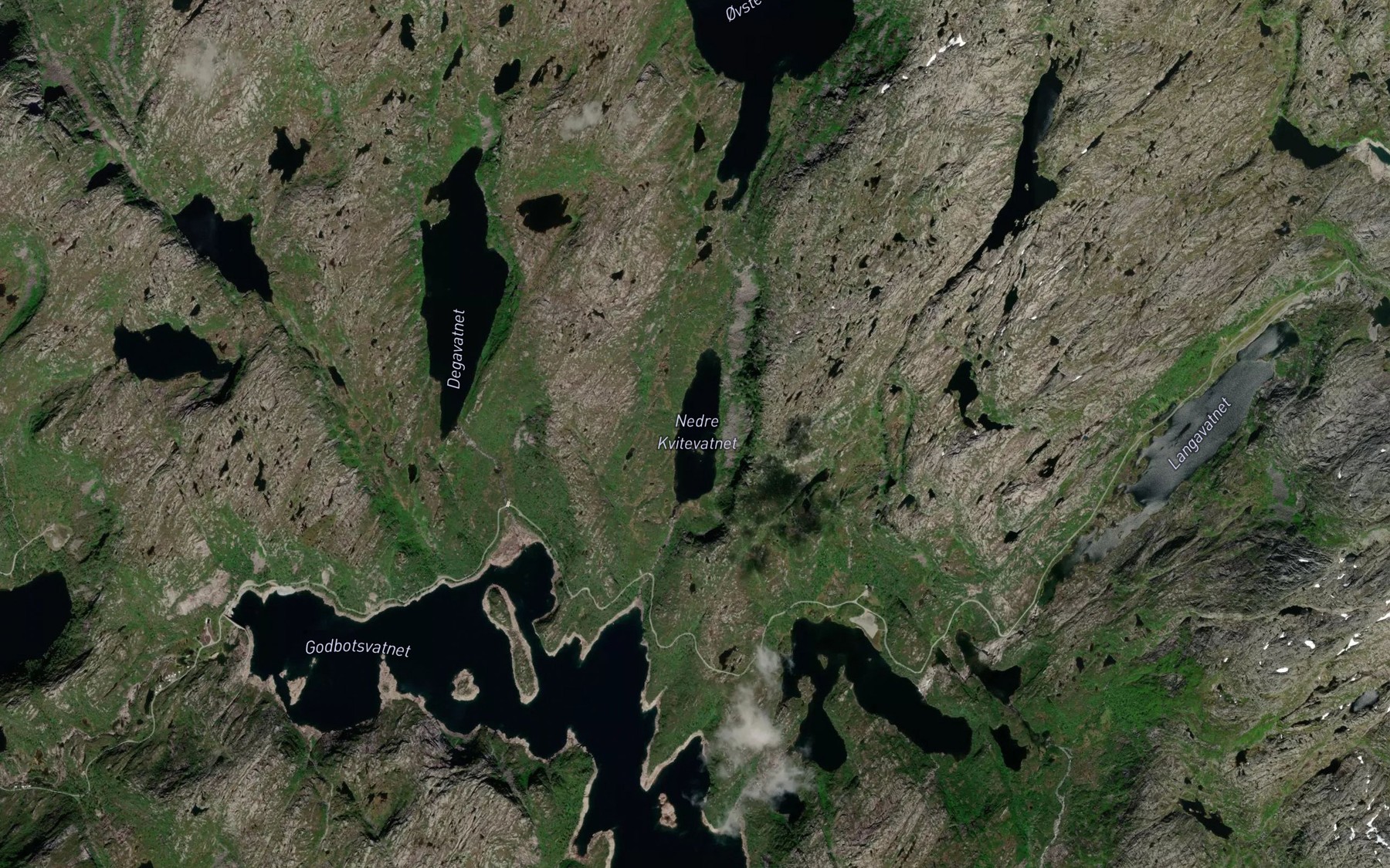 Satellite map of the Nedre Kvitevatnet