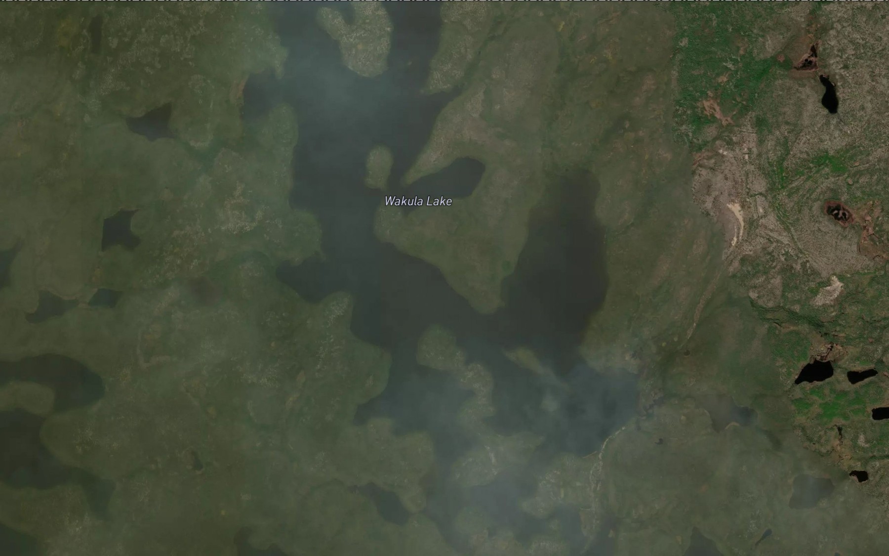 Satellite map of the Wakula Lake