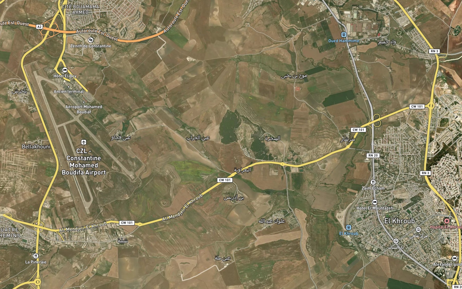 Satellite map of the Ain el Beida
