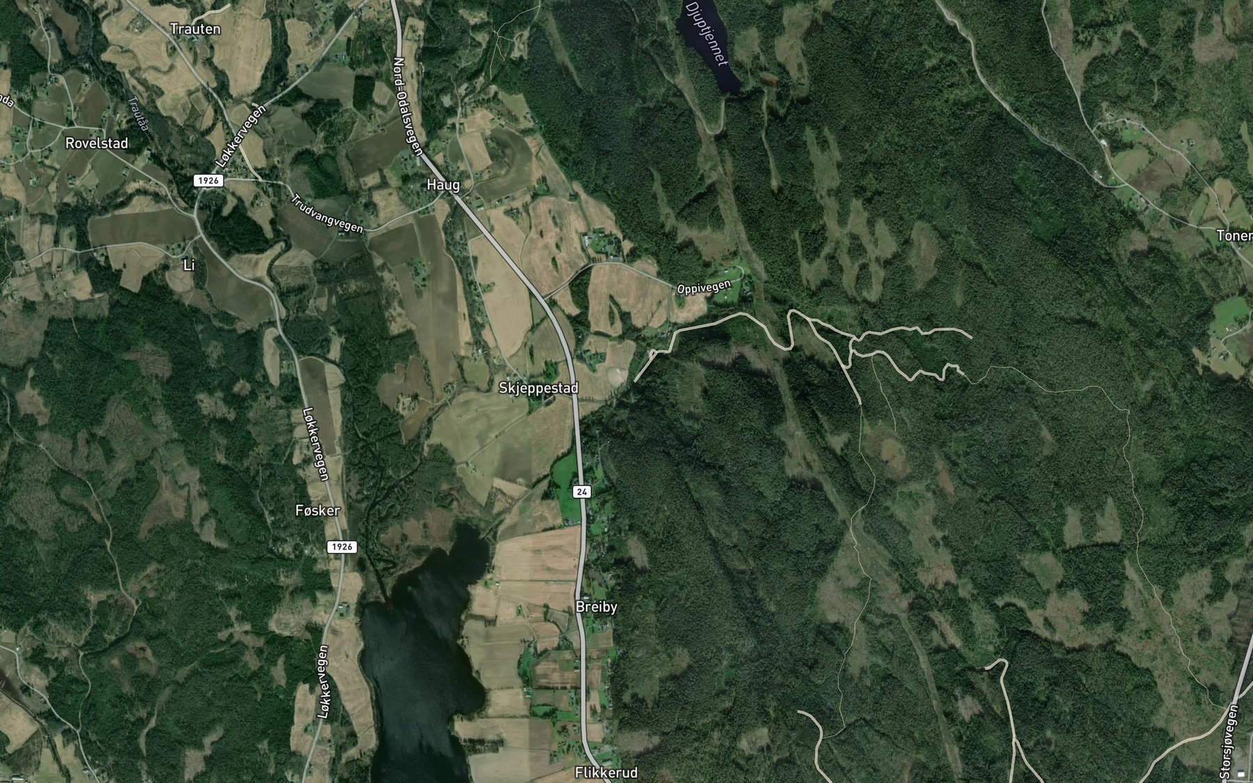 Satellite map of the Ekerbekken