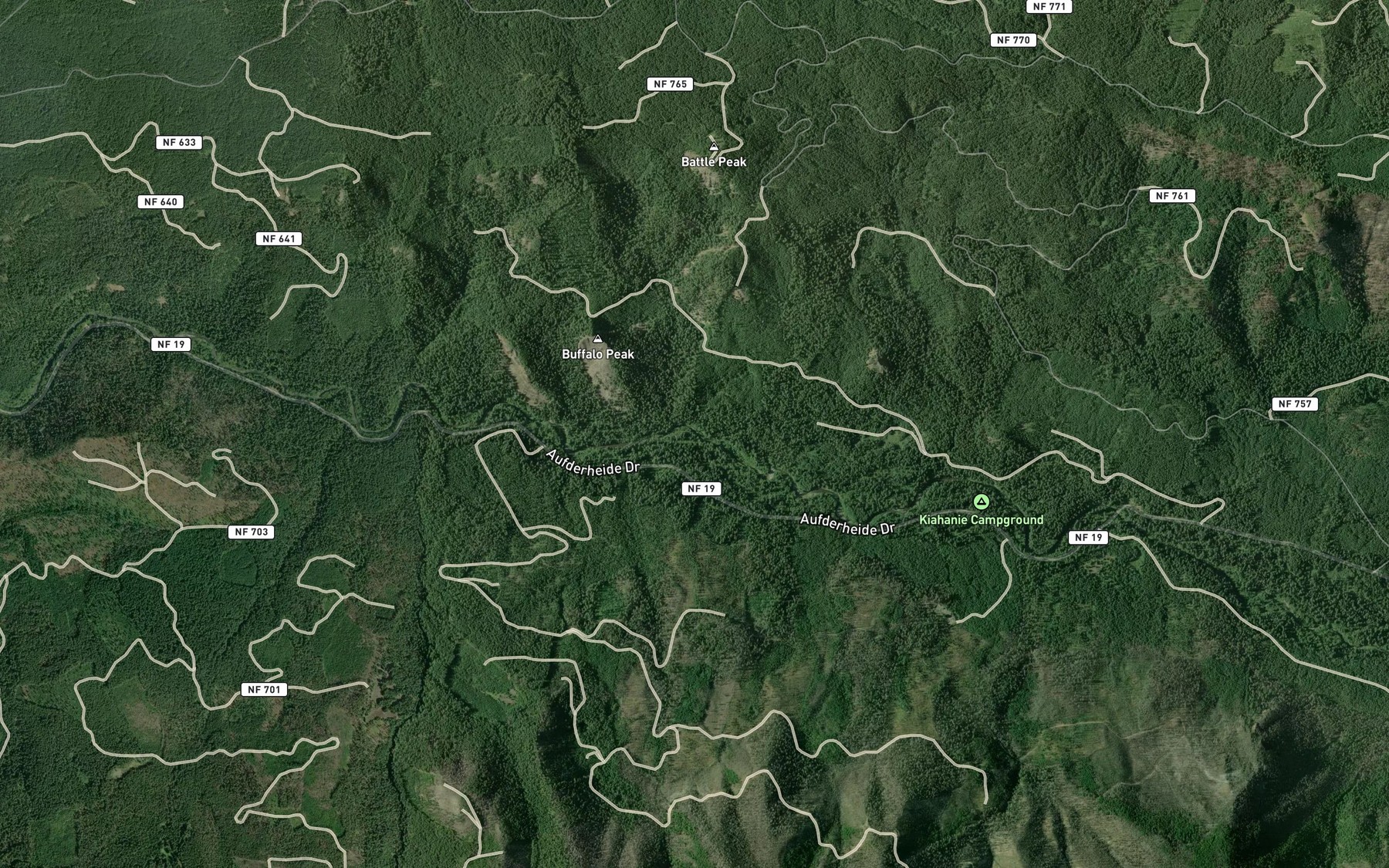 Satellite map of the Parallel Creek