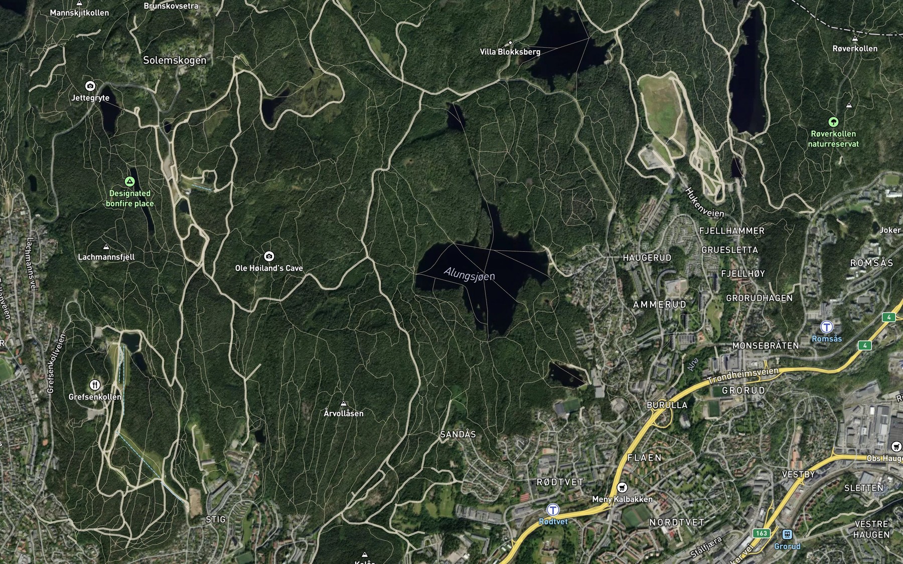 Satellite map of the Alnsjoen
