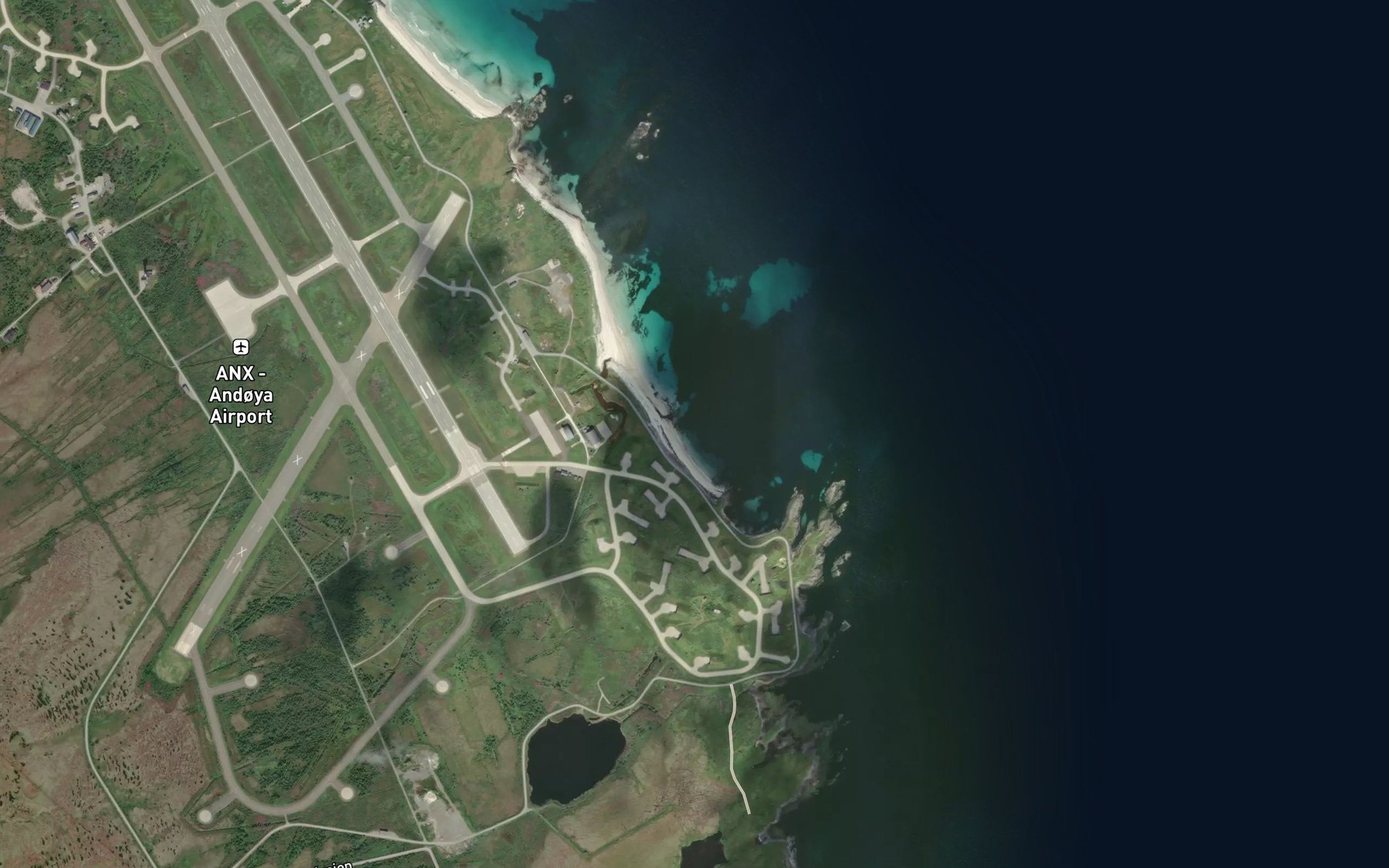Satellite map of the Storsanden