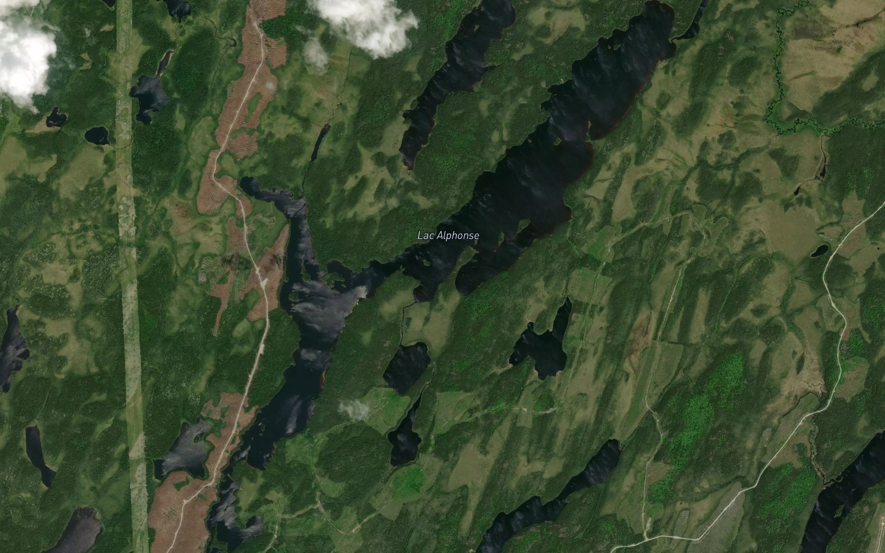 Satellite map of the Lac Alphonse
