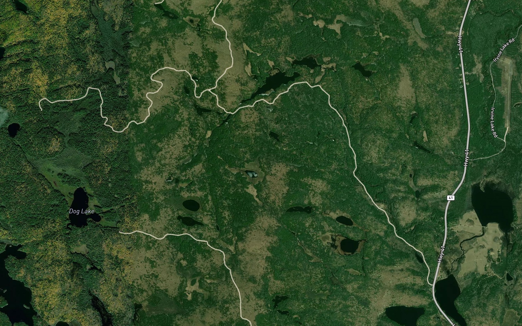 Satellite map of the Upper Bear Pond