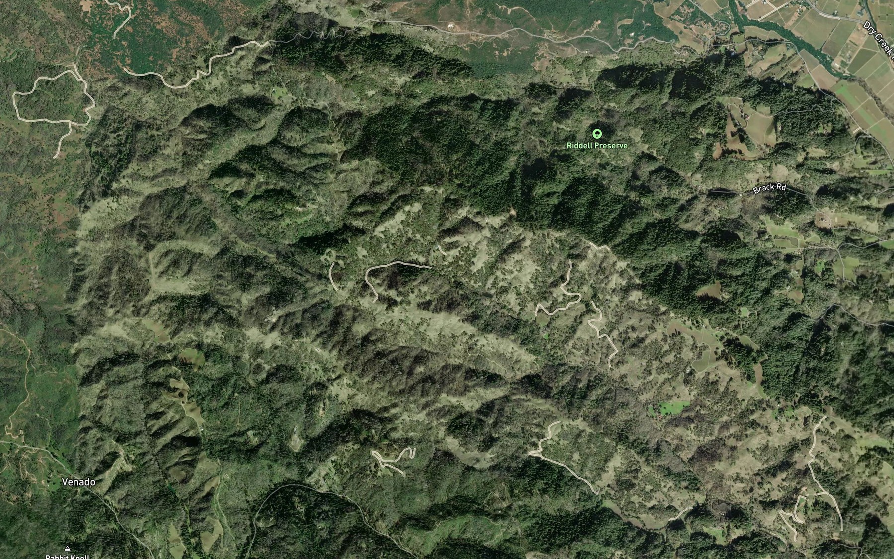Satellite map of the Wallace Creek