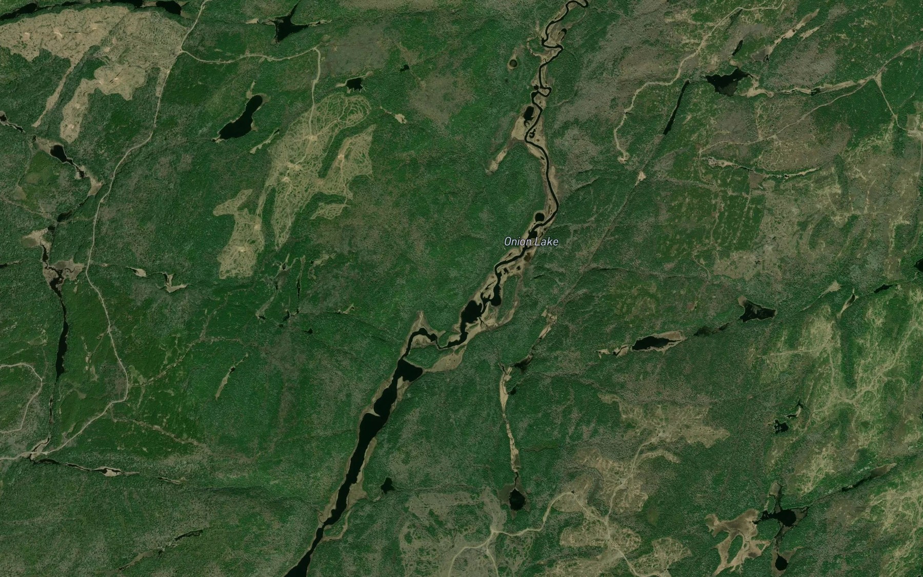 Satellite map of the Onion Lake