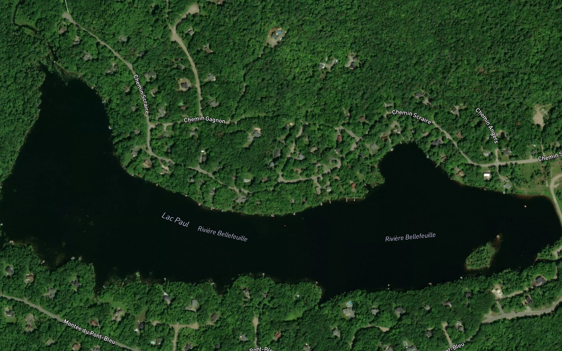 Satellite map of the Lac Paul