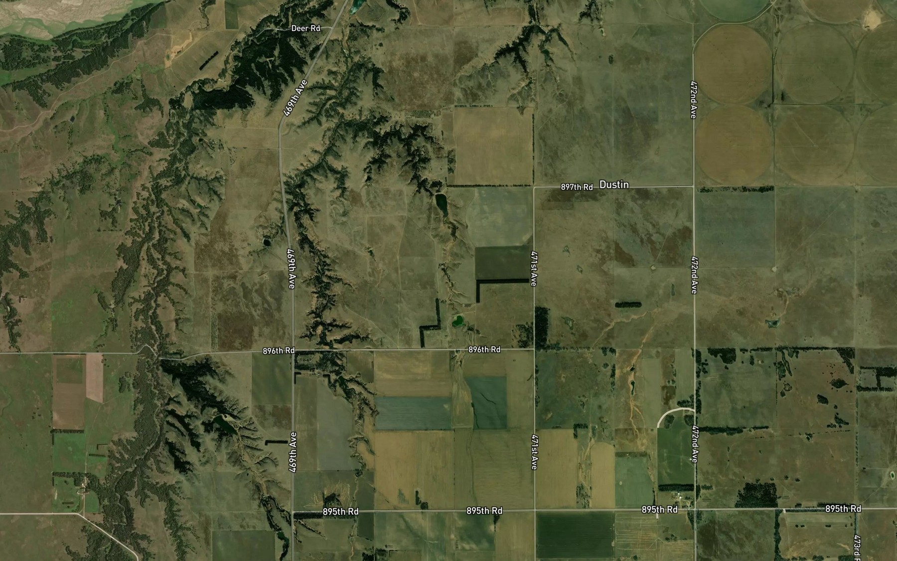 Satellite map of the Weller Reservoir