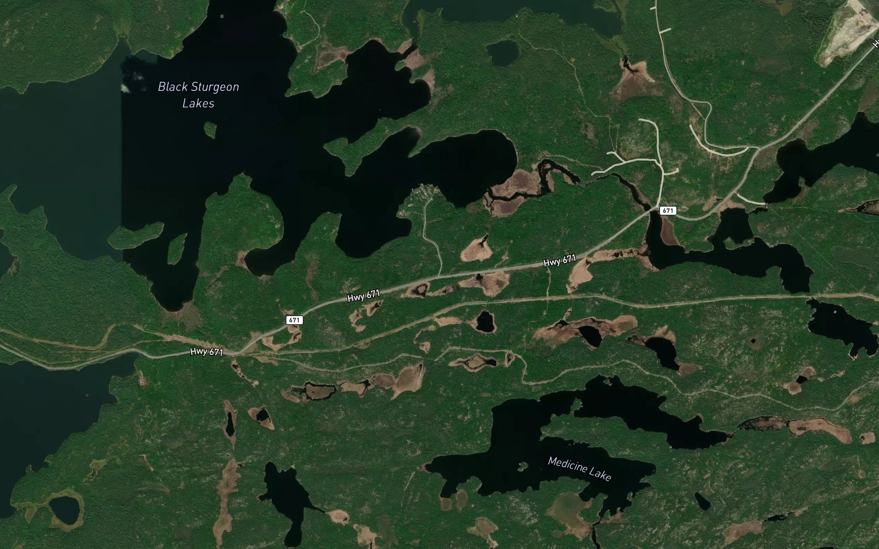 Satellite map of the Little Black Sturgeon River