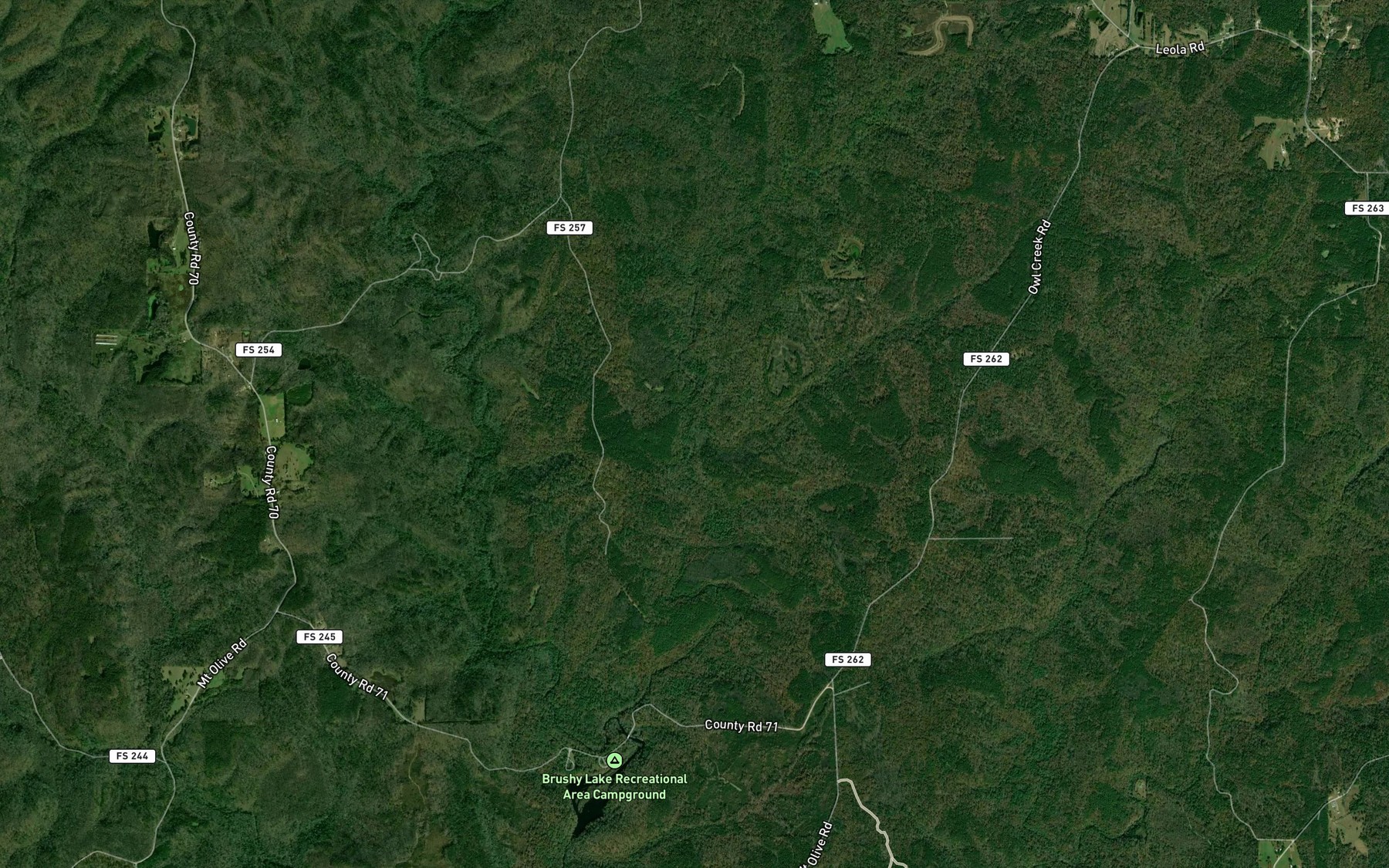 Satellite map of the Key Mill Branch