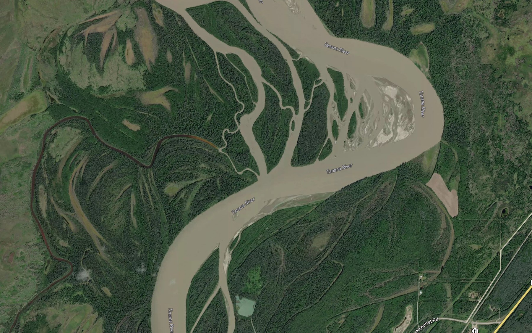 Satellite map of the West Middle River