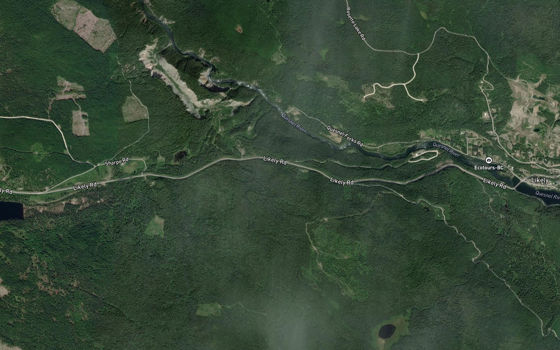 Satellite map of the Drop Creek