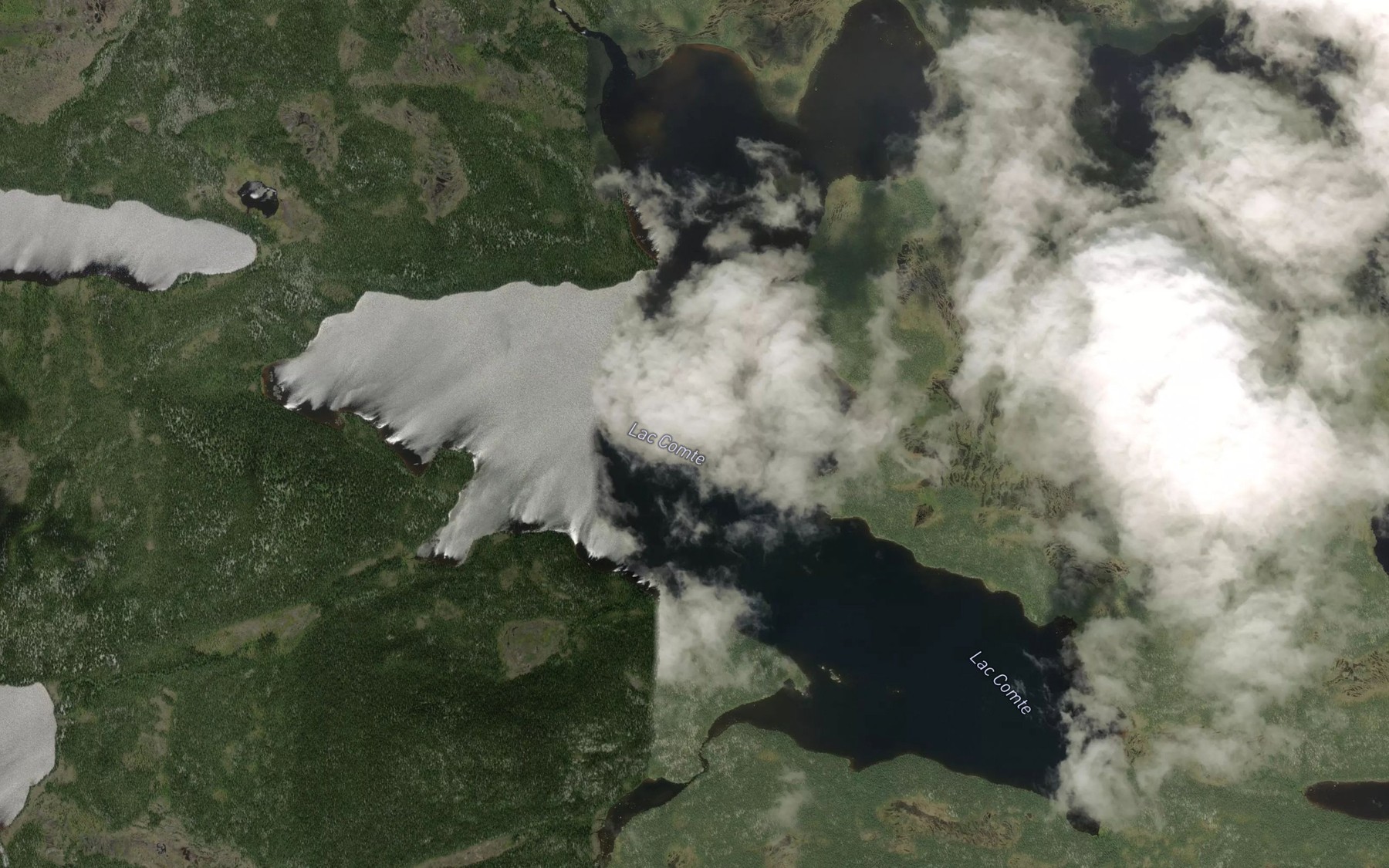 Satellite map of the Lac Comte