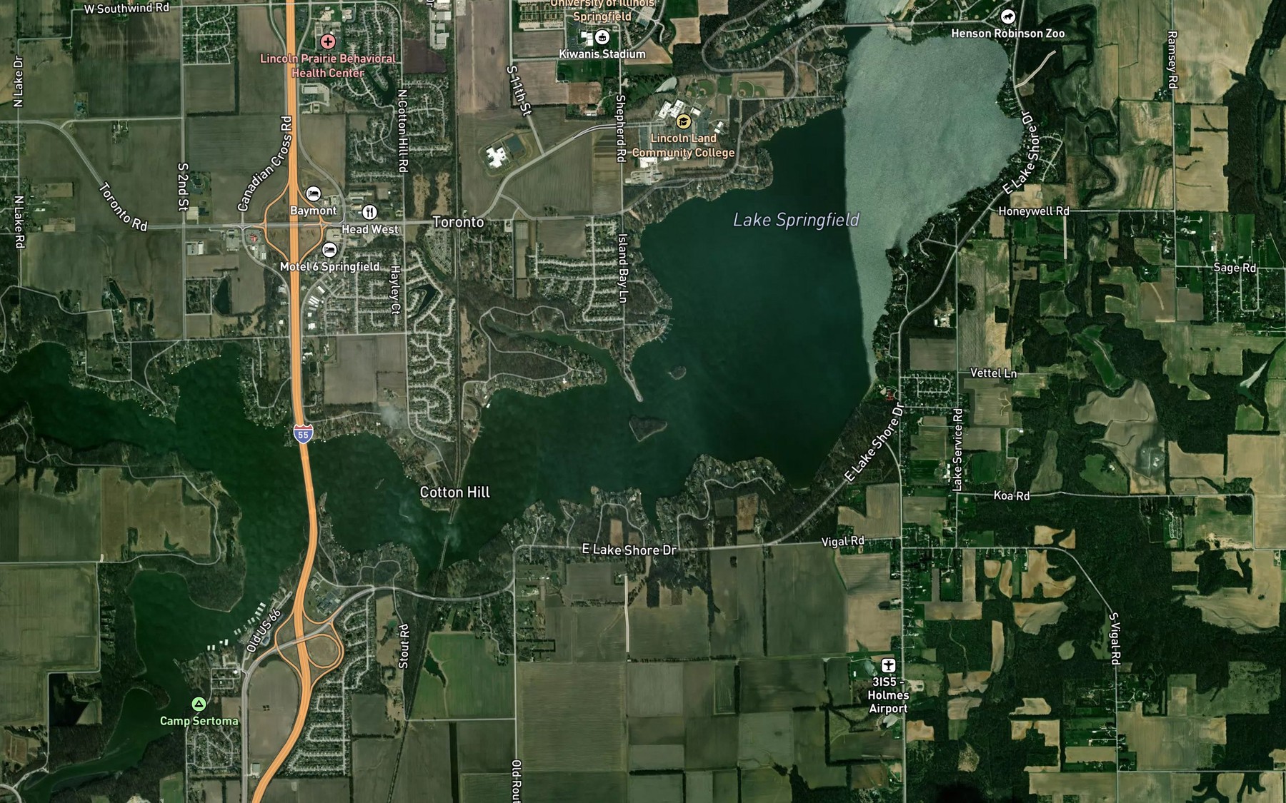 Satellite map of the Island Bay Lane