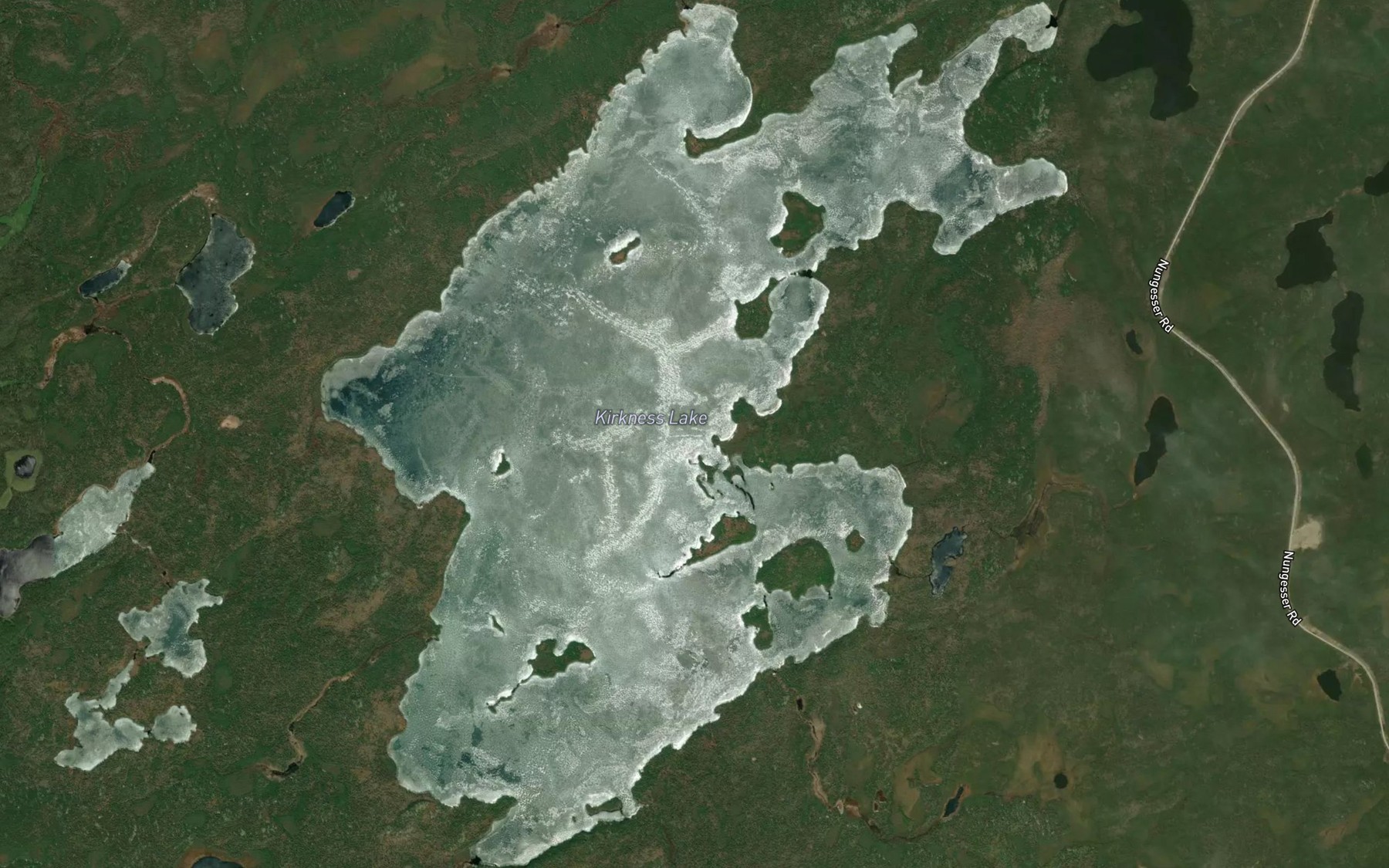 Satellite map of the Kirkness Lake