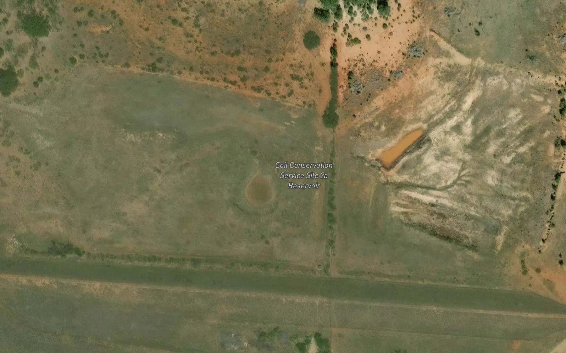 Satellite map of the Soil Conservation Service Site 2a Reservoir