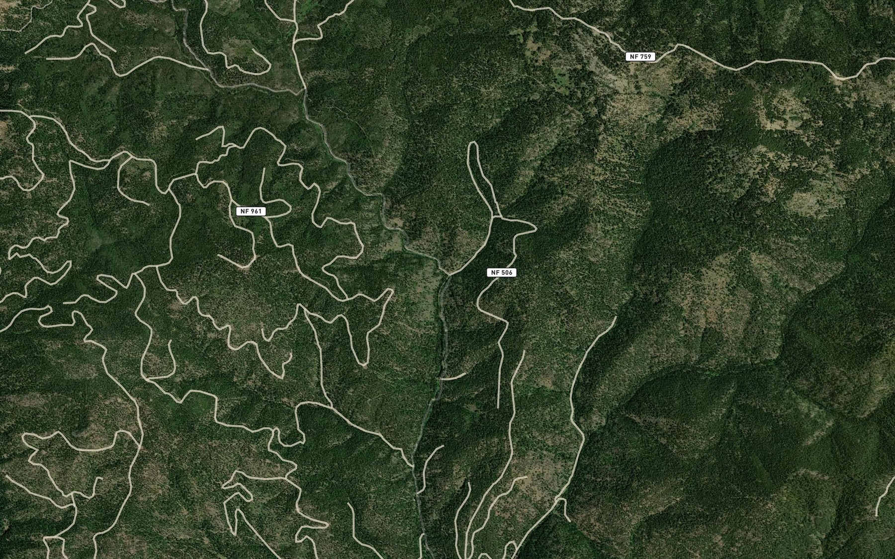 Satellite map of the Wickiup Creek