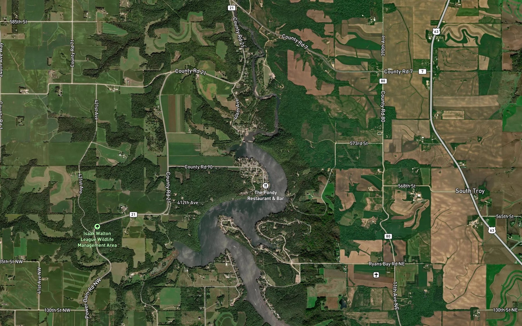 Satellite map of the Ponderosa Campground