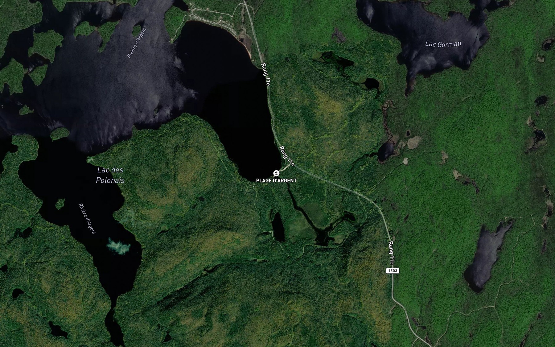 Satellite map of the Ruisseau Gorman
