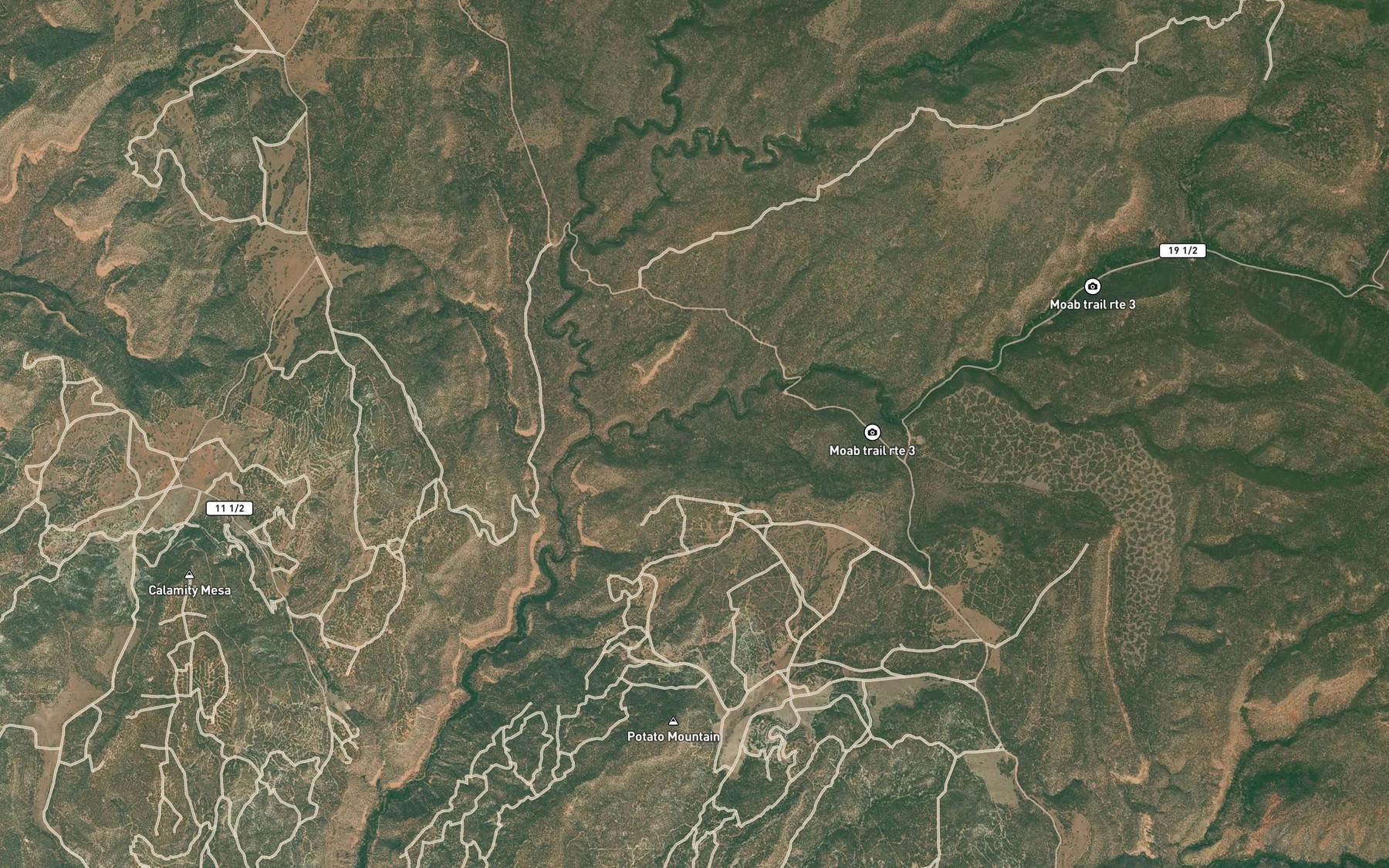 Satellite map of the Indian Creek