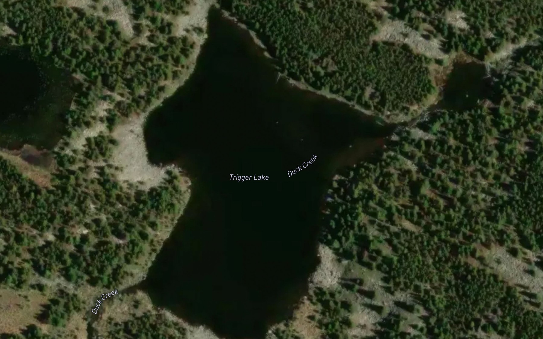 Satellite map of the Trigger Lake