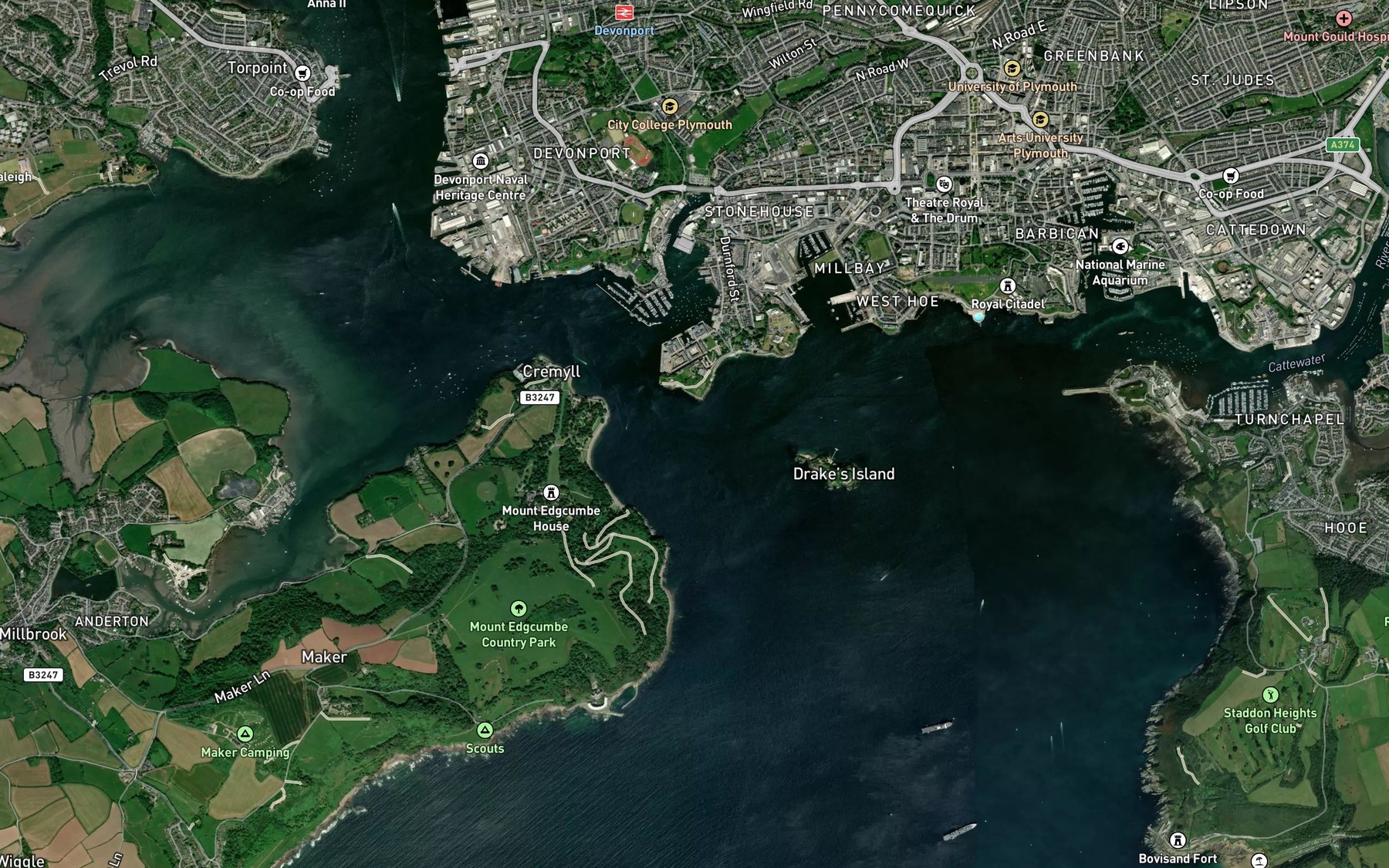 Satellite map of the Vanguard Bank