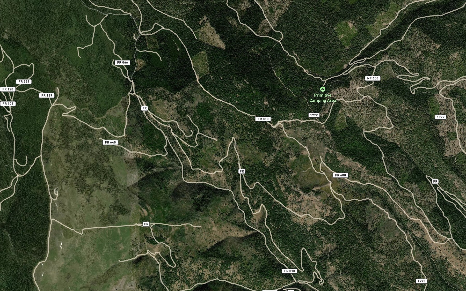 Satellite map of the Thirsty Gulch Spring