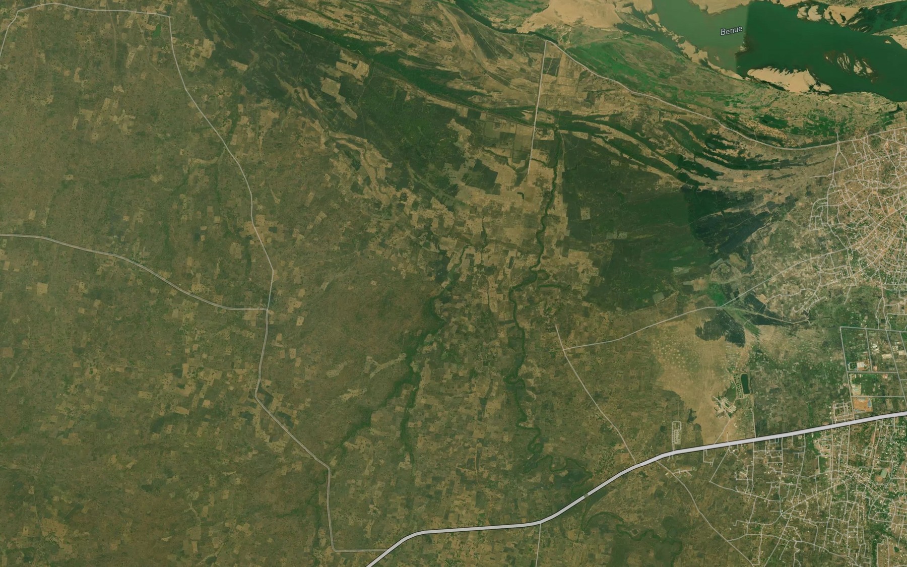 Satellite map of the River Arere
