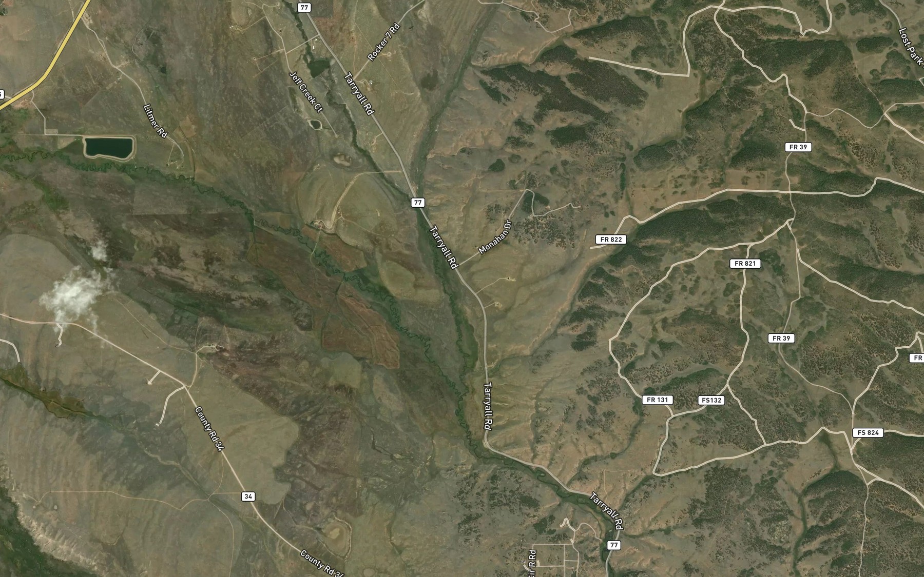 Satellite map of the Crosier Hawxhurst Ditch
