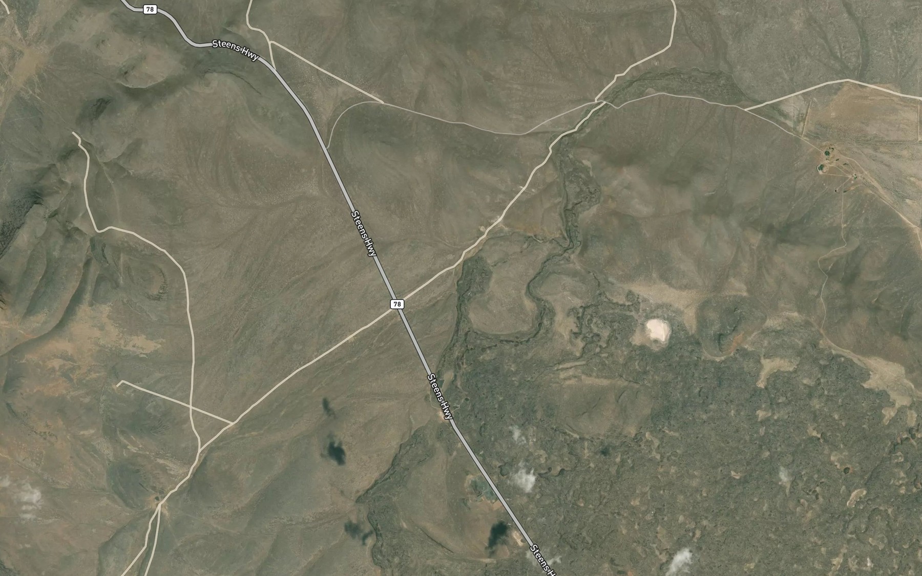 Satellite map of the South Fork Ryegrass Creek