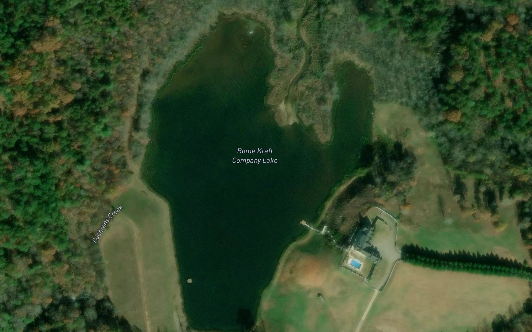Satellite map of the Rome Kraft Company Lake