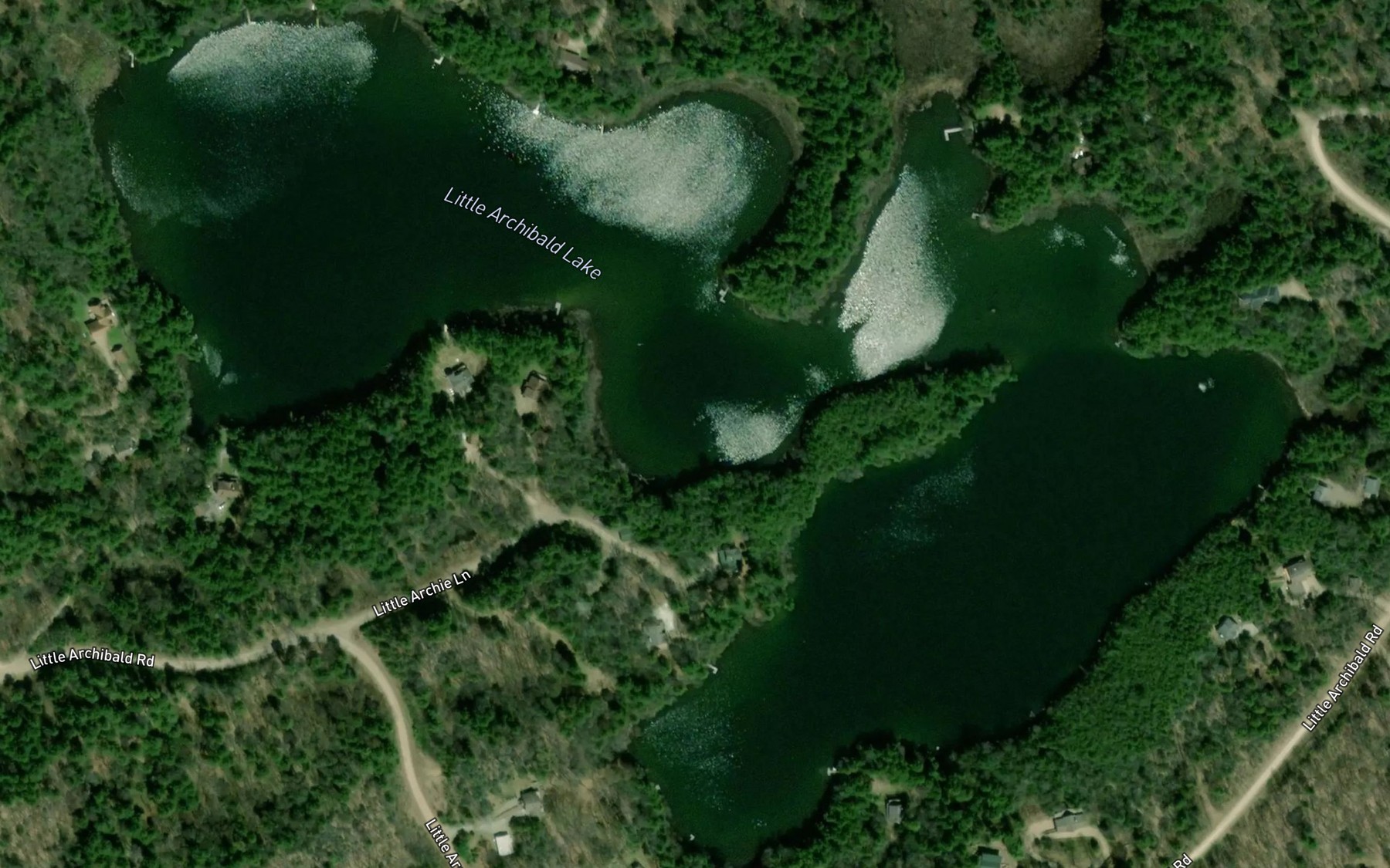 Satellite map of the Little Archibald Lake